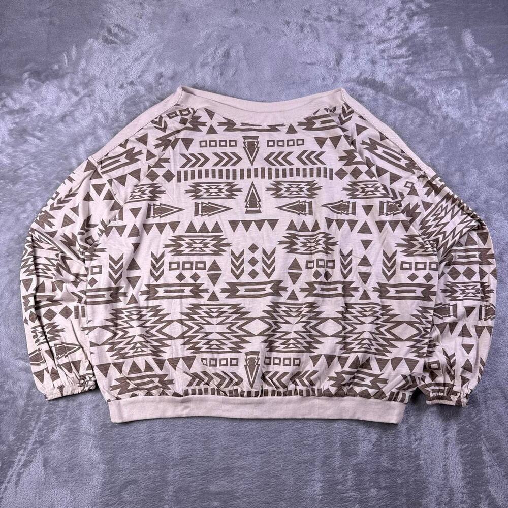 NWT Ariat Grand View Top Women XL Beige Southwestern Aztec Long Sleeve Shirt